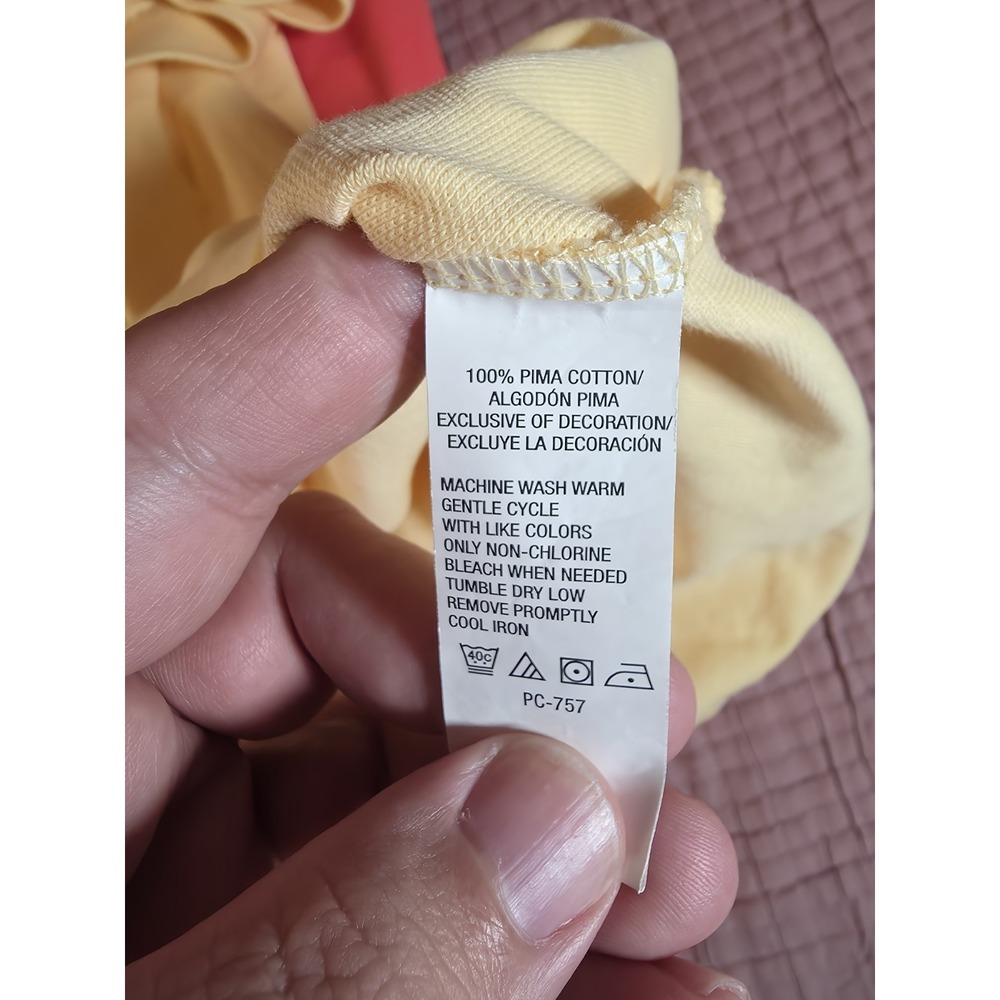 IZOD Men's 2XL XXL Polo Shirt Yellow Short‎ Sleeve Pima Cotton Casual Golf - Picture 5 of 6